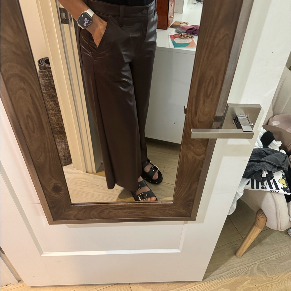 Womens Brown faux Leather Pants